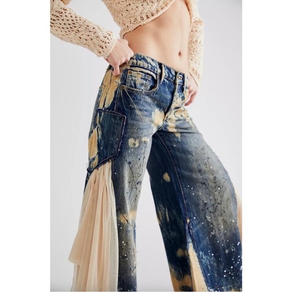 NWT Free People Martha Lace Jeans 27 - Picture 3 of 13